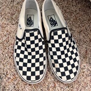 Vans Black and White Checkerboard Slip-Ons